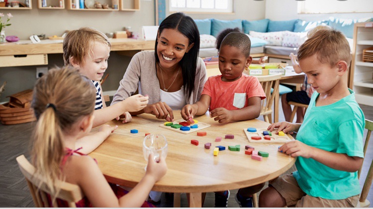 A group of children doing an activity